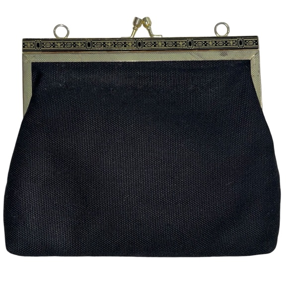 Vintage 1950’s Floral Petite-Point Snap Clutch Tapestry Embroidery Pattern Metal - Picture 7 of 14